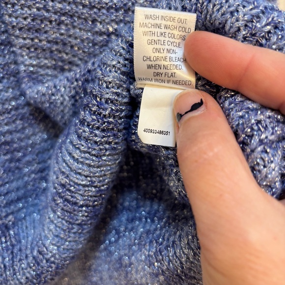 Dana Buchman Blue and Silver Knit Sweater Fits like XL Mobwife Animal Print - Picture 9 of 9